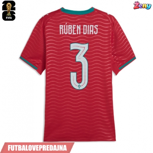Lacne Ženy Futbalové dres Portugalsko Ruben Dias #3 MS 2026 Krátky Rukáv - Domáci